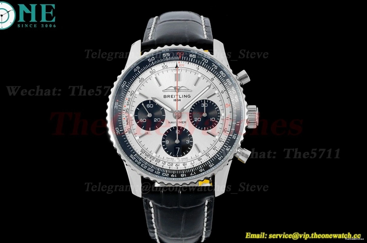 LE Asian BLSF Chronograph Navitimer SS B01 Stk White B01 0204